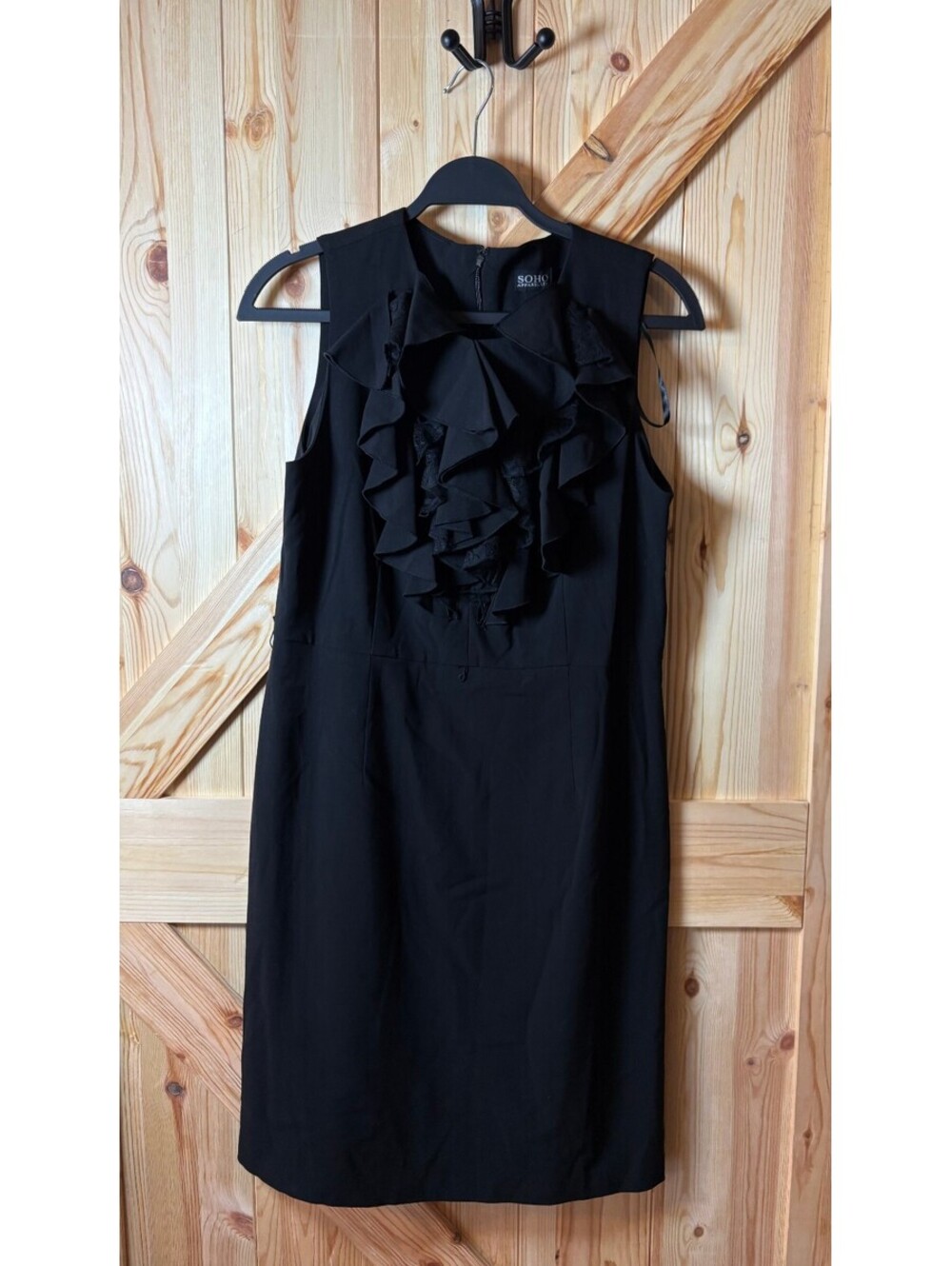 SOHO Apparel Black Sleeveless Ruffle Detail Dress Size 12